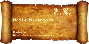 Modla Mirandola névjegykártya